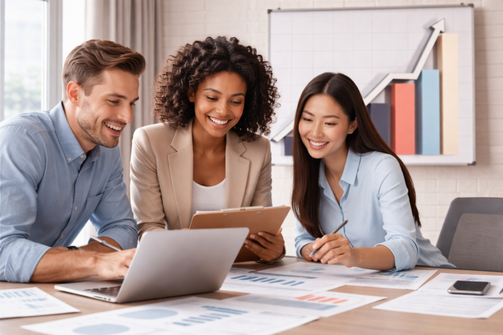 Professional development concept showing upward growth graph representing career progression, performance improvement and increased confidence